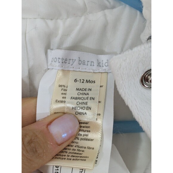 Pottery Barn Kids Baby 0-6 Months Cow Costume Black White Photos Birthday - Picture 5 of 9